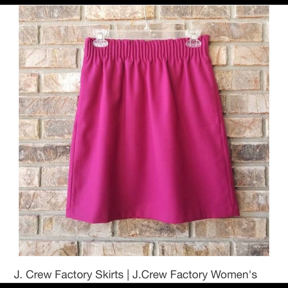 JCrew Ruched Waist Fuchsia Skirt